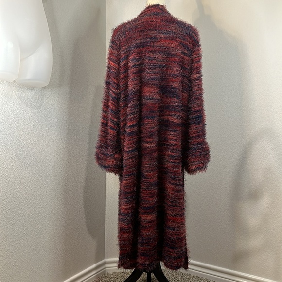 NWT BAND OF THE FREE SUNSET BLVD RED MIXED KNIT DUSTER SWEATER (L) - Picture 7 of 12